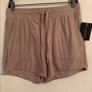NWT Danskin Women's Tan Shorts Pockets Stretch Size S P